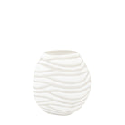 Andorra Small Handblown Carved Glass Vase White by Abode