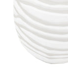 Andorra Small Handblown Carved Glass Vase White by Abode