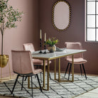 Everton Dining Table Gold & White by Abode