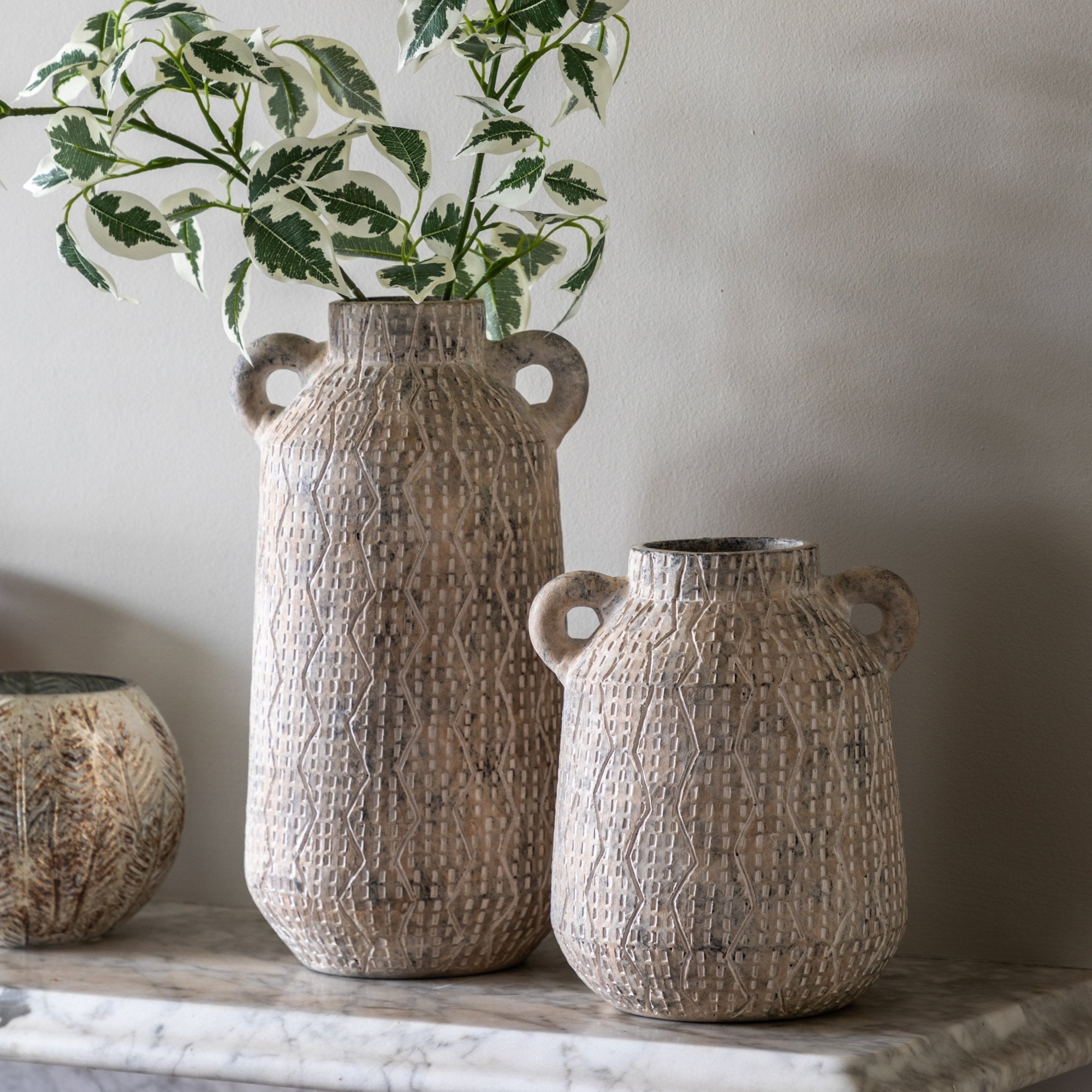 Ica Medium Vase Earthy White by Abode