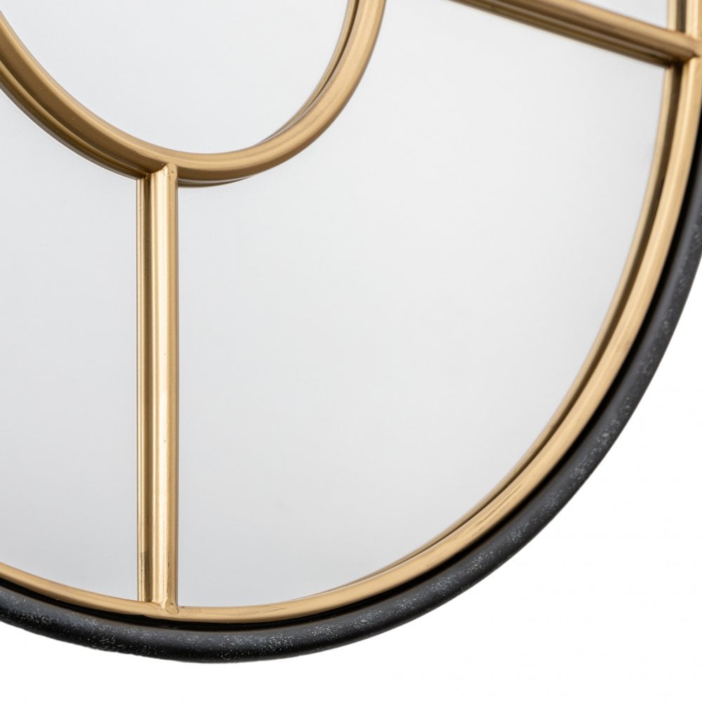 Rocca Large Round Mirror Gold by Abode