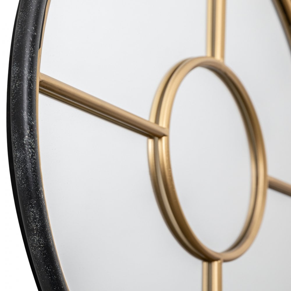 Rocca Large Round Mirror Gold by Abode