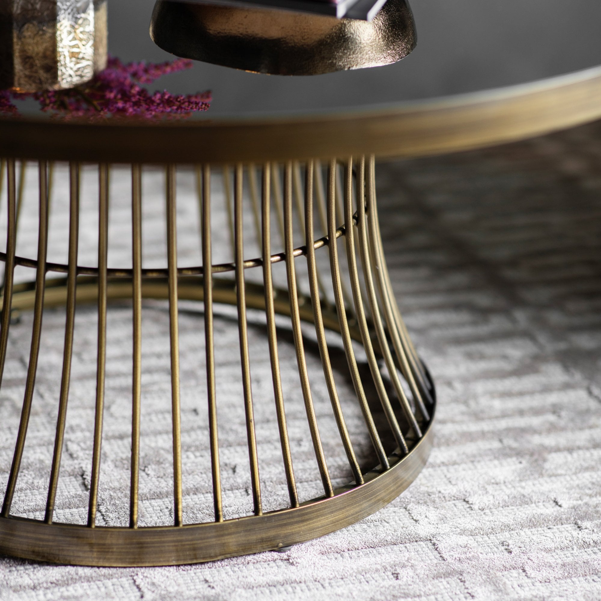 Pickford Champagne Metal & Marble Coffee Table by Abode