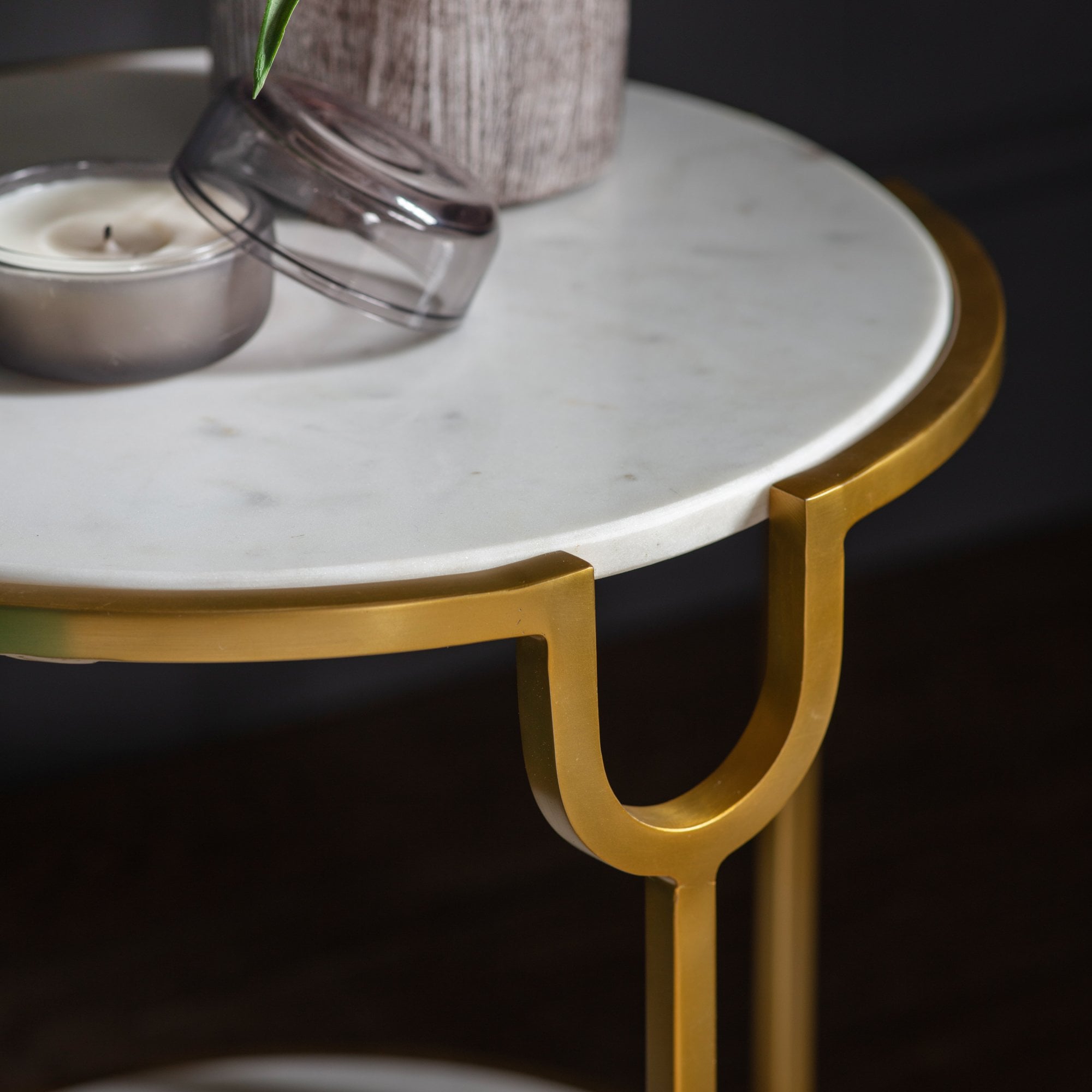 Weston White Marble Side Table by Abode
