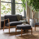 Datsun Footstool Charcoal Fabric by Abode