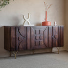 Stonecroft Brown Mango Wood 3 Door Sideboard by Abode
