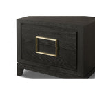 Lucca Brown Oak Wood Bedside Table with Gold Handles by Berkeley Designs