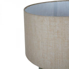 Aubrey Green Ceramic Lamp With Beige Hessian Light Shade by Libra Interiors
