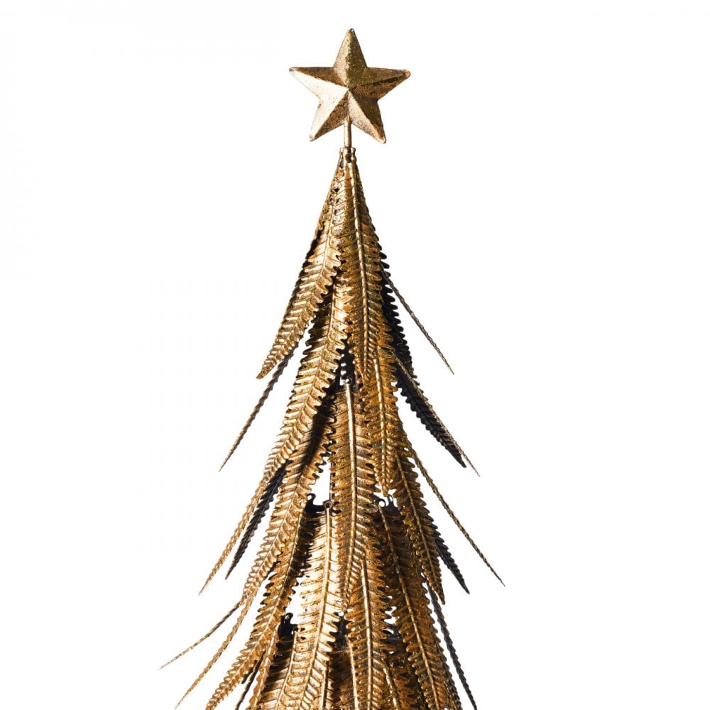 Feathered Metal Gold Tree Sculpture 57cm by Libra Interiors