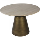 Clifton II Light Travertine Round Dining Table 120cm by Libra Interiors