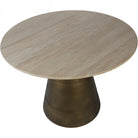 Clifton II Light Travertine Round Dining Table 120cm by Libra Interiors