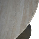 Clifton II Light Travertine Round Dining Table 120cm by Libra Interiors