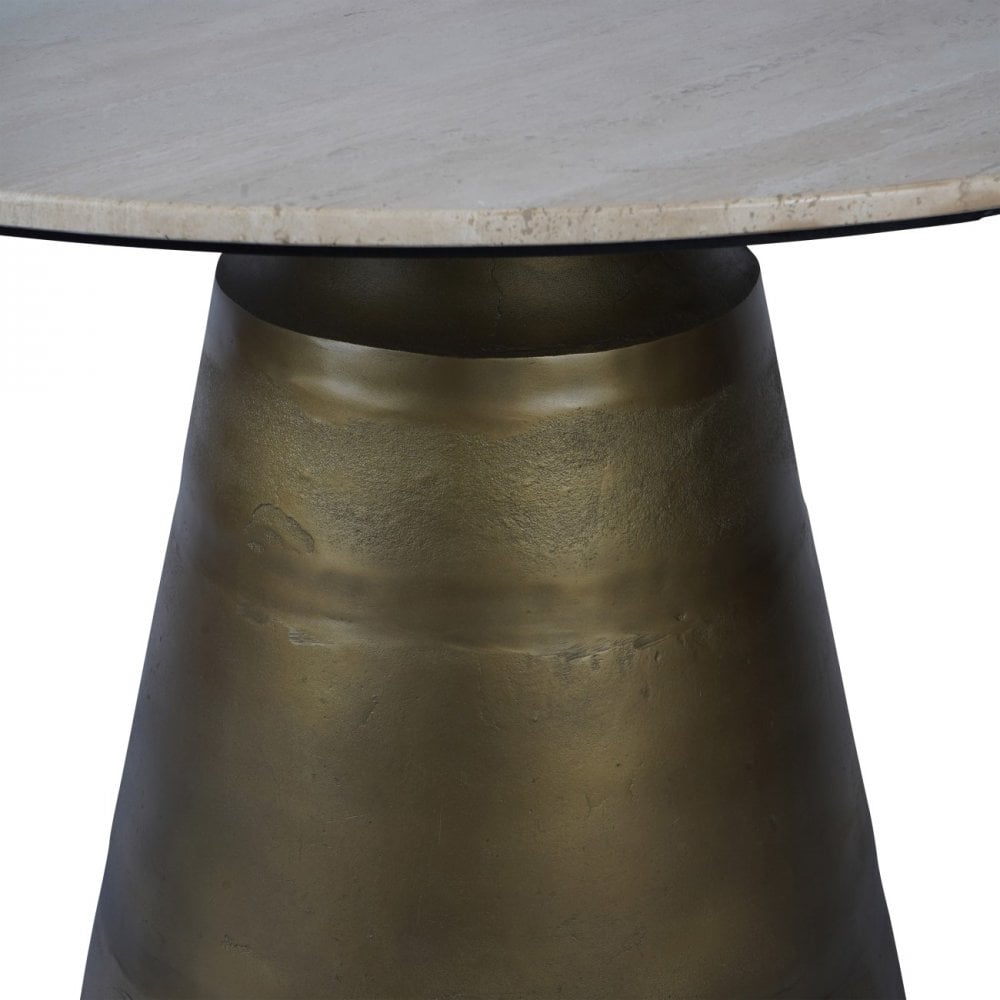 Clifton II Light Travertine Round Dining Table 120cm by Libra Interiors