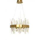 Ahena Small Gold Pendant Ceiling Light with Clear Crystal Coffins by Luxe Collection