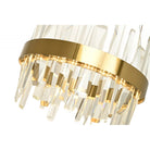 Ahena Small Gold Pendant Ceiling Light with Clear Crystal Coffins by Luxe Collection