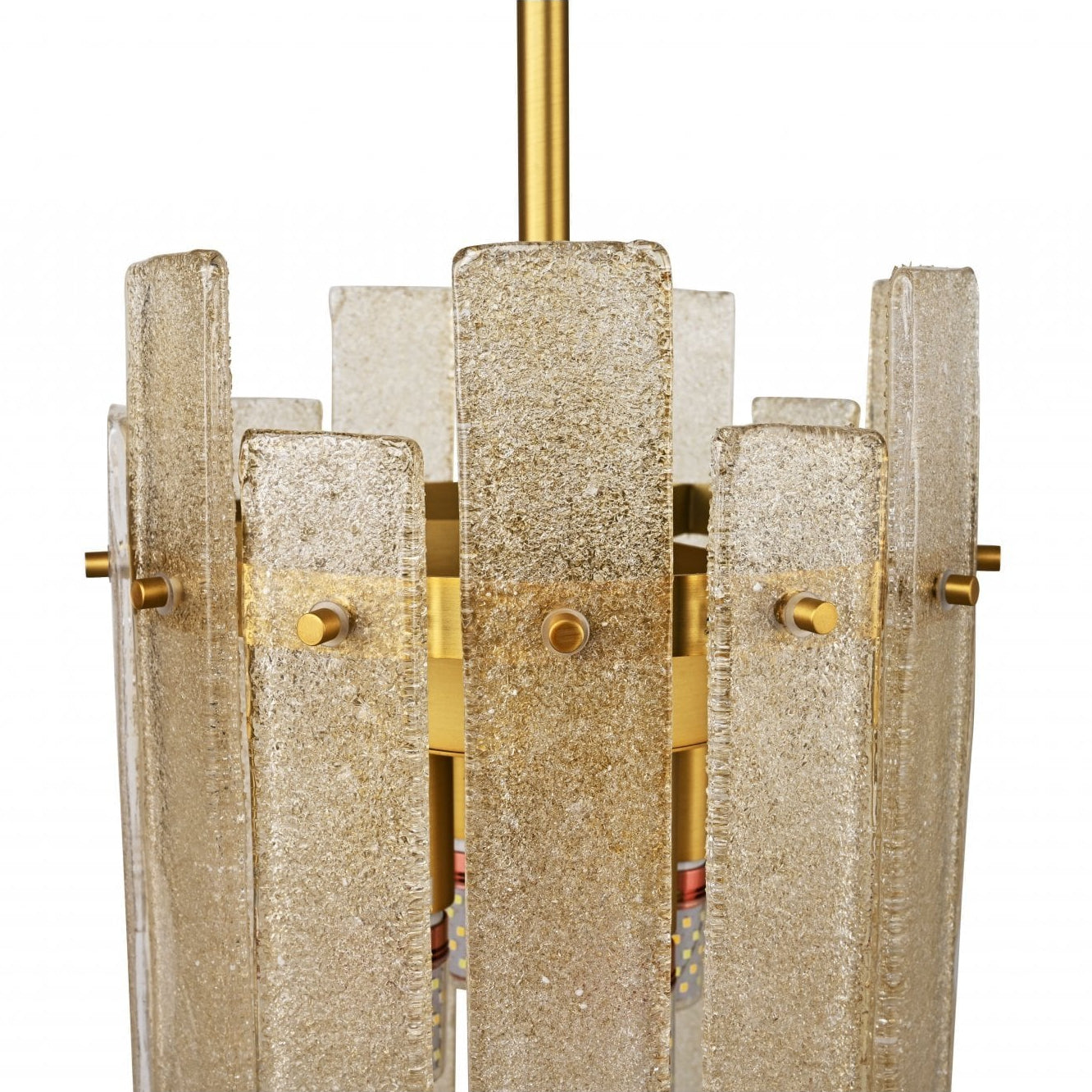 Dalma Antique Brass Pendant Light with Hand Blown Glass by Luxe Collection