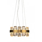 Rocco Small Gold Pendant Light with Staggered Glass by Luxe Collection