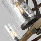 Angelo Two Tier Chandelier Distressed Weathered Oak & Slate Grey Metal 9 Light by Quintiesse