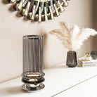 Arno Polished Nickel Table Lamp & Smoked Glass Shade by Quintiesse