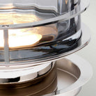 Arno Polished Nickel Table Lamp & Smoked Glass Shade by Quintiesse