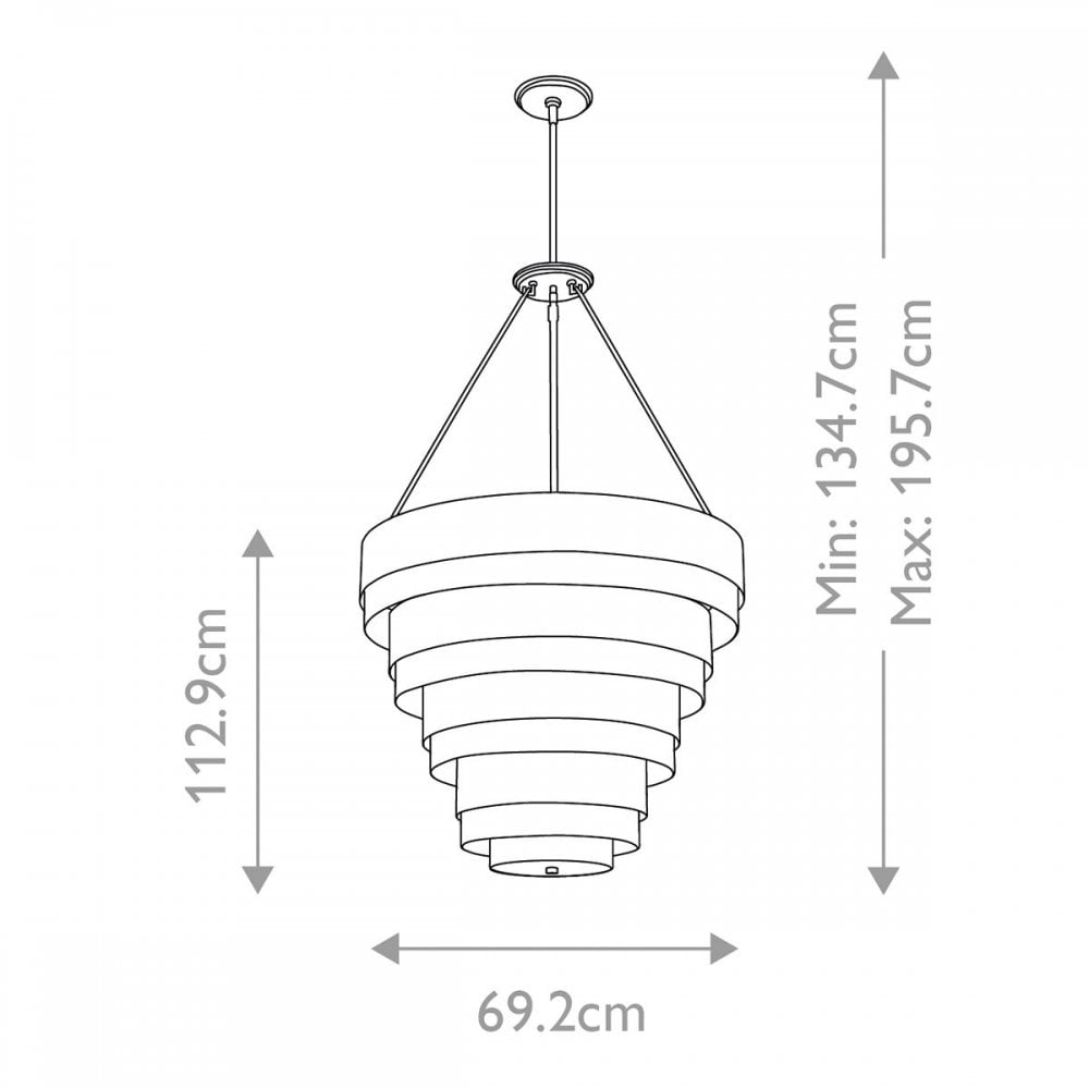 Echelon Heritage Brass 8 Light Pendant Light by Quintiesse