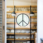 Fletcher Single Pendant Light Aged Zinc Heritage Brass & Glass Shade by Quintiesse