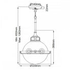 Fletcher Single Pendant Light Aged Zinc Heritage Brass & Glass Shade by Quintiesse
