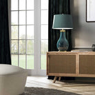 Havering Azure-Turquoise table Lamp & Shade by Quintiesse