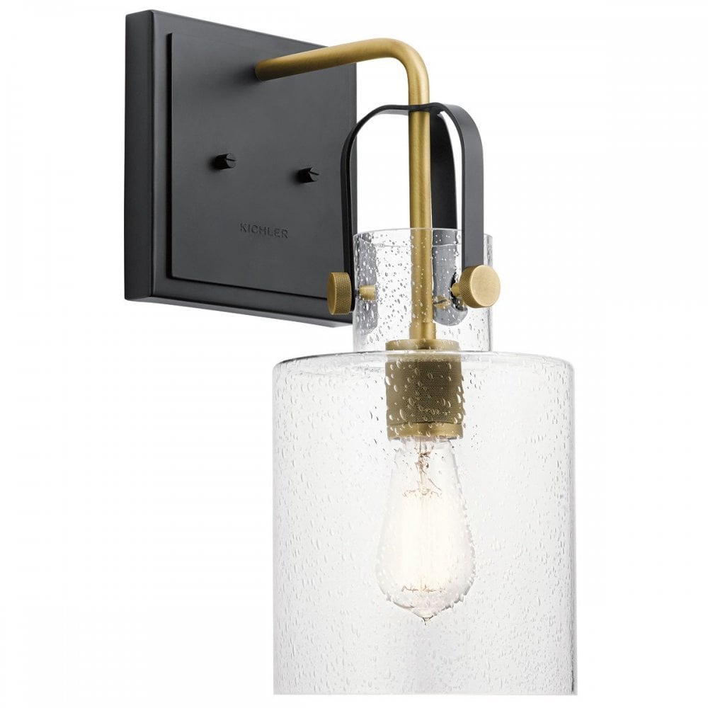 Kitner Natural Brass Glass Wall Light – Decorum Interiors
