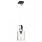 Kitner Natural Brass Single Glass Pendant Light by Quintiesse