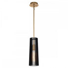 Linara Black & Natural Brass Single Pendant Light by Quintiesse