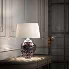 Samara Polished Nickel & Plum Glass Table Lamp by Quintiesse