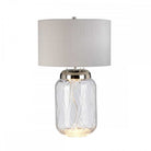 Sola Large Table Lamp Polished Nickel & Glass Base 2 Light by Quintiesse
