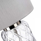 Sola Table Lamp Polished Nickel & Glass Base Silver Faux Silk Shade by Quintiesse