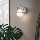 Somerset Brushed Nickel & Opal Glass Wall Light by Quintiesse