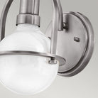 Somerset Brushed Nickel & Opal Glass Wall Light by Quintiesse