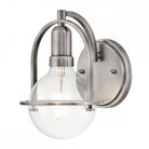 Somerset Brushed Nickel & Seeded Glass Wall Light by Quintiesse