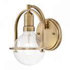 Somerset Wall Light Heritage Brass & Seeded Glass by Quintiesse