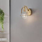 Somerset Wall Light Heritage Brass & Seeded Glass by Quintiesse