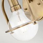 Somerset Wall Light Heritage Brass & Seeded Glass by Quintiesse