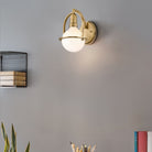 Somerset Heritage Brass & Opal Glass Wall Light by Quintiesse