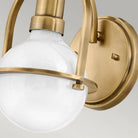 Somerset Heritage Brass & Opal Glass Wall Light by Quintiesse
