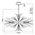 Vida Wide Burnished Gold & Glass Chandelier by Quintiesse