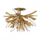 Vida Wide Burnished Gold Semi Flush Ceiling Light by Quintiesse