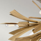 Vida Wide Burnished Gold Semi Flush Ceiling Light by Quintiesse