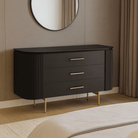 Lantine Black Oak & Brass Chest of Drawers by Tommy Franks