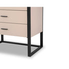 Almati Chest of Drawers Matt Black Metal Frame & Mink Faux Leather Drawers 3 Drawer by Liang & Eimil