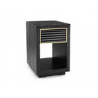 Amara Bedside Table Black Oak Wood & Brushed Brass 1 Drawer by Liang & Eimil
