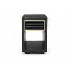 Amara Bedside Table Black Oak Wood & Brushed Brass 1 Drawer by Liang & Eimil