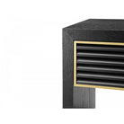 Amara Bedside Table Black Oak Wood & Brushed Brass 1 Drawer by Liang & Eimil